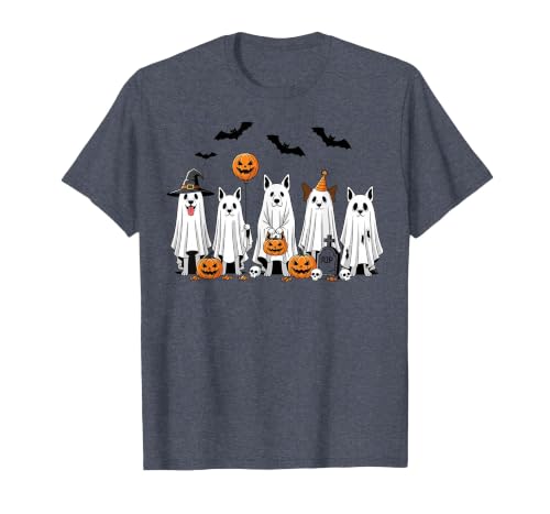 Spooky Dog Lovers Haunted Halloween Designs Halloween Ghost Dogs Pumpkin Candy Party Costume T-Shirt - size chart