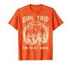Vitage Girls Trip Salem Halloween Womens Funny Tee Retro Girls Trip Salem 1692 They Missed One Witch Halloween T-Shirt -