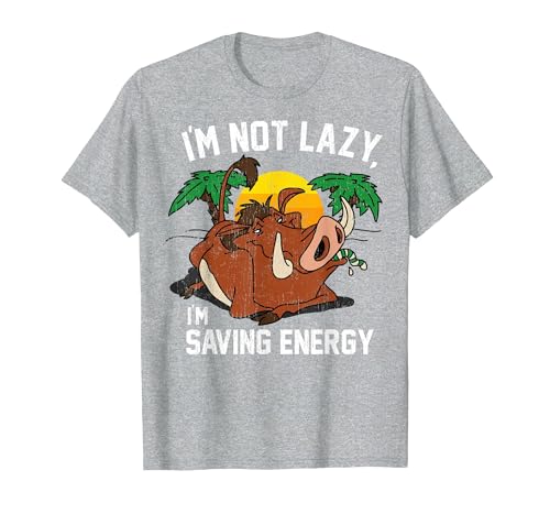 Disney Lion King Lazy Pumbaa Graphic T-Shirt T-Shirt - size chart