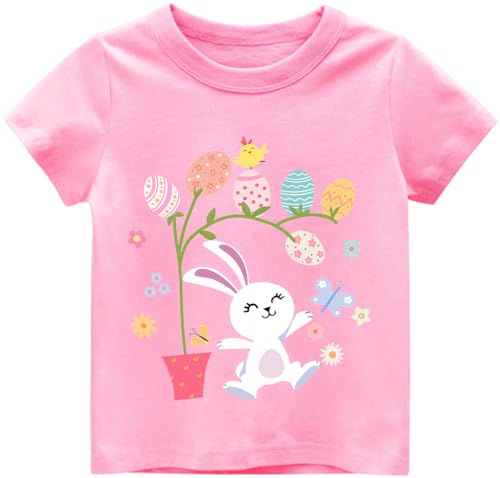 Easter Day Gift for Toddler Boy Baby Girl Tractor Loving Bunny T-Shirt — design detail
