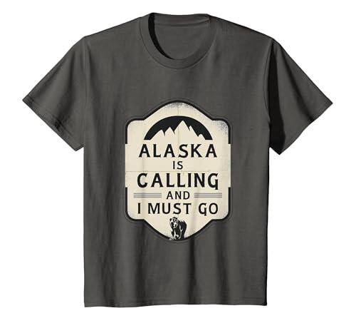 Alaska is Calling and I Must Go Mountains Bear T-Shirt - size chart