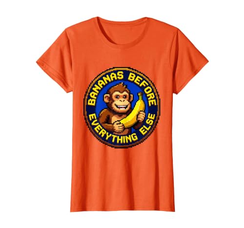 Mademark Bananas Before Everything Else Monkey Design T-Shirt - Women - size chart