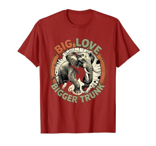 Mademark Big Love Bigger Trunk Elephant Comic Design T-Shirt - Men - size chart