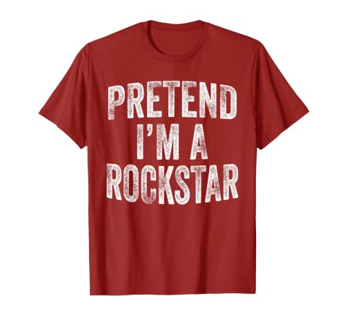 Funny Halloween Party Matching Family Costumes Tee Pretend I'm A Rockstar Costume Family Halloween Rock Star T-Shirt - size