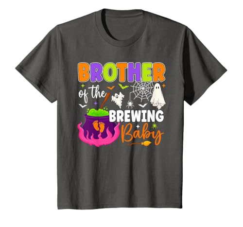 Halloween Baby Shower Brewing Baby Family Matching Brother of Brewing Baby Halloween Theme Baby Shower Spooky T-Shirt - size