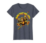 Mademark Swing First Ask Later Funny Monkey Design T-Shirt - Women - size chart