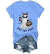 WQFQW Boo JEE 2026 Ghost Funny Halloween Leopard Print Ghost Shirt for Women - size chart