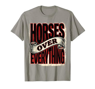 Mademark Horses Over Everything Equestrian Design T-Shirt - Men - size chart