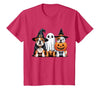 English Bulldog Halloween Funny Dog Lover Pumpkin Witch T-Shirt - size chart