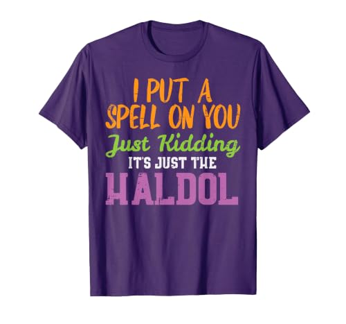 Halloween Nurse Shirts For Women Scrub Costumes Spell Just Kidding Haldol Funny Nurse Halloween RN ICU Women T-Shirt - size