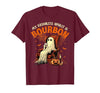 Bourbon Ghost Funny Halloween Drinking Apparel My Favorite Spirit is Bourbon Funny Halloween Ghost T-Shirt - size chart