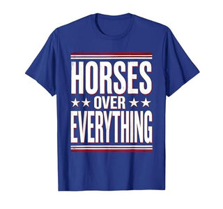 Mademark Horses Over Everything Equestrian Design T-Shirt - Men - size chart