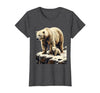 Mademark Mama Polar Bear and Cub Snowy Cliff Illustration T-Shirt - size chart