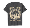 Vitage Girls Trip Salem Halloween Womens Funny Tee Retro Girls Trip Salem 1692 They Missed One Witch Halloween T-Shirt -