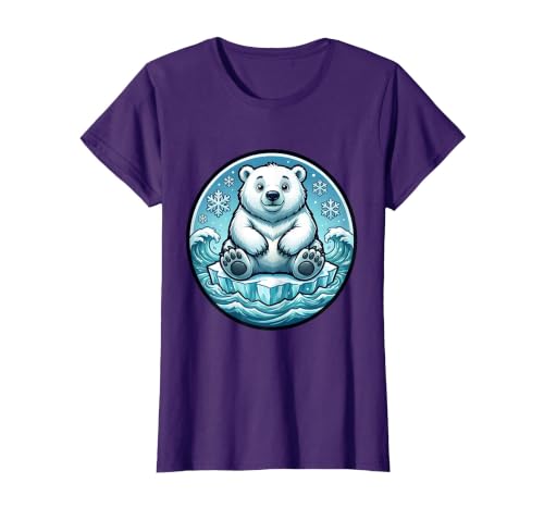 Mademark Polar Bear Lone Ice Floe Arctic Drift Design T-Shirt - size chart