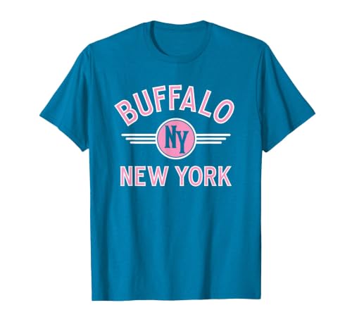 133 Apparel Buffalo NY Buffalo New York Circle NY Pink Print T-Shirt - size chart