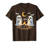 Halloween Tees and Spooky Ghosts Designs Ghosts Roasting Marshmallows Halloween Night Cute Novelty T-Shirt - size chart