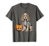Spooky Cocker Spaniel Skeleton Costumes Halloween Cocker Spaniel Skeleton Jack O Lantern Funny Dog Halloween T-Shirt - size
