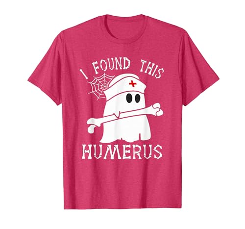 I Found This Humerus Funny Ghost Nurse Halloween T-Shirt - size chart