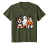 English Bulldog Halloween Funny Dog Lover Pumpkin Witch T-Shirt - size chart