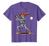 Funny Halloween Skeleton Sports Boys Costume Baseball Skeleton Spooky Boys Halloween Baseball Player T-Shirt - size chart