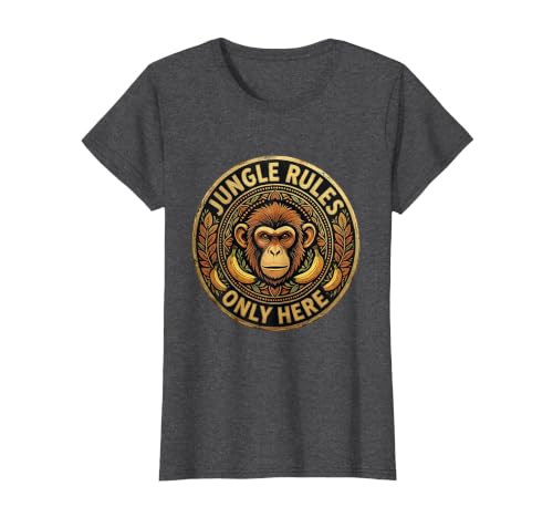 Mademark Monkey Jungle Rules Only Here Graphic Design T-Shirt - Women - size chart