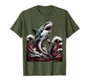 Mademark Half Woman Half Shark Rising From The Deep T-Shirt - size chart