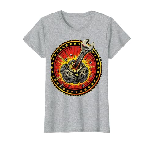 Mademark Monkey Wrench in the Gears Graphic Design T-Shirt - Women - size chart