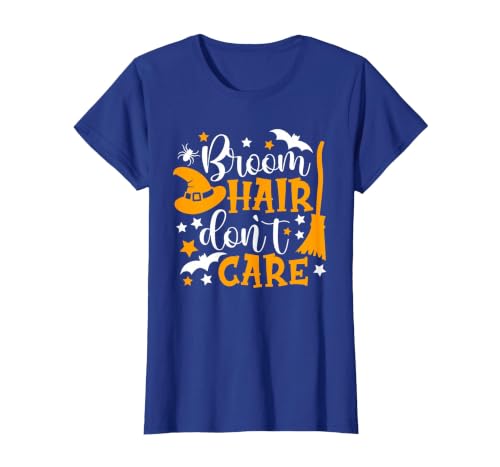Broom Hair Don't Care Shirt Funny Halloween Witch Spooky T-Shirt - size chart