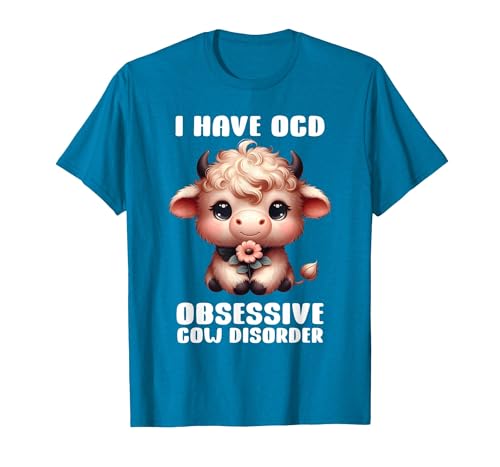 Funny Cow Apparel I Have OCD Obsessive Cow Disorder Cow Lover Farmer T-Shirt - size chart