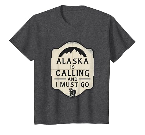 Alaska is Calling and I Must Go Mountains Bear T-Shirt - size chart