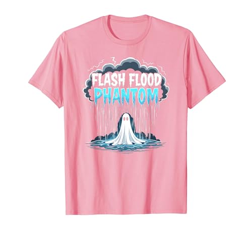 Mademark Halloween Weather Flash Flood Phantom Spooky Storm T-Shirt - size chart