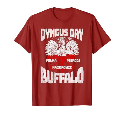 Polish Heritage Gifts Dyngus Day Buffalo New York Piwo Polka Pierogi Na Zdrowie T-Shirt - size chart