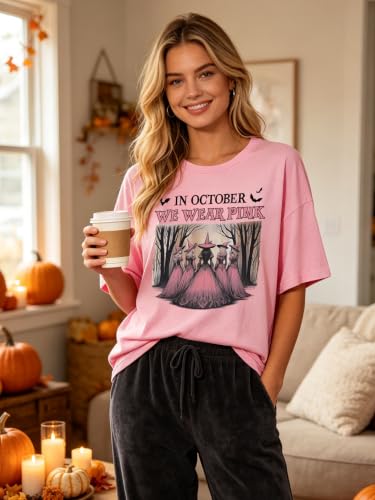 SGYHO Oversized Halloween Shirts for Women Spooky Season Pumpkin Ghost Fall Casual Tee - size chart
