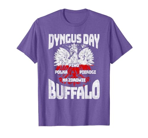 Polish Heritage Gifts Dyngus Day Buffalo New York Piwo Polka Pierogi Na Zdrowie T-Shirt - size chart