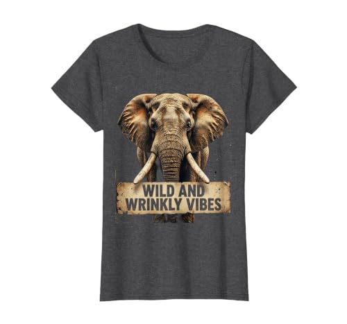 Mademark Wild and Wrinkly Vibes Elephant Graphic Design T-Shirt - Women - size chart