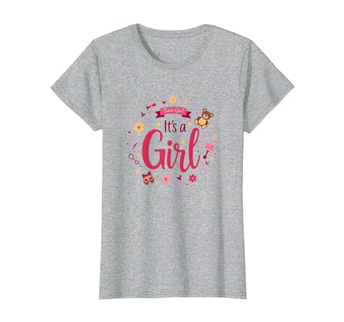 Mademark Team Girl Its a Girl Baby Shower Celebration T-Shirt - size chart