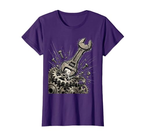 Mademark Monkey Wrench In The Gears Graphic Design T-Shirt - Women - size chart