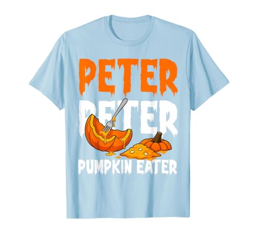 Halloween Matching Couple Shirts Women Men Funny Peter Pumpkin Eater Halloween Costume Men Boyfriend T-Shirt - size chart