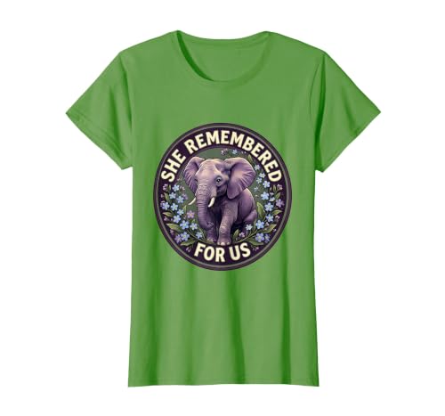 Mademark She Remembered For Us Gentle Elephant Design T-Shirt - Women - size chart