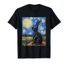 Bunny Rabbit Van Gogh Style Starry Night Cute Graphic , Men T-Shirt — design detail