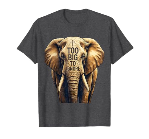 Mademark Too Big To Ignore Bold Elephant Graphic Design T-Shirt - Men - size chart