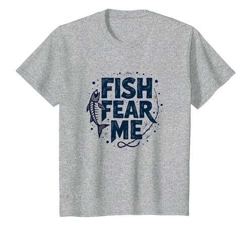 Mademark Fish Fear Me Funny Fishing for Men Angler Humor Quote T-Shirt - size chart
