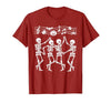 Dancing Skeletons Halloween Party Music Shirts Spooky Skeletons Symphony Halloween Dance Music Men Women T-Shirt - size chart