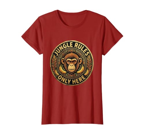 Mademark Monkey Jungle Rules Only Here Graphic Design T-Shirt - Women - size chart