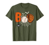 Boo Baseball Halloween Tee Funny Boo Baseball Halloween Sports Men Boys Kids Toddler T-Shirt - size chart