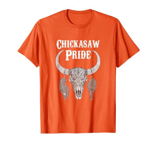 Chickasaw Pride Native American Nice Gifts Chickasaw Pride Tribe Native American Indian Buffalo T-Shirt - size chart