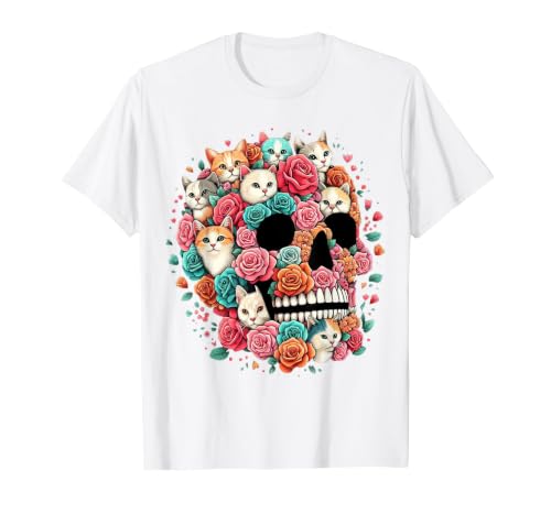 TS - SHOP - Kitty Skeleton Halloween Costume Idea Cat Skull - Kitty Skeleton Halloween Costume Idea T-Shirt - size chart
