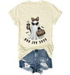 WQFQW Boo JEE 2026 Ghost Funny Halloween Leopard Print Ghost Shirt for Women - size chart