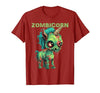 Unique All Hallows Eve Animal Meme Merch Stuff Funny Zombie Unicorn Halloween Tshirt Zombicorn Creature T-Shirt - size chart
